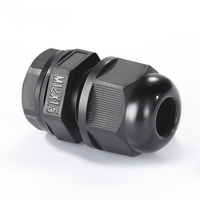 Presse-étoupe M12 noir et blanc en nylon PA 66 étanche IP68 pour câble de 7 mm, idéal pour l'industrie électrique - Vente chaude