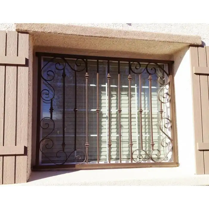 Alta decoración de la ventana de hierro forjado ventana de diseño de la parrilla