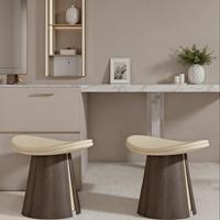Tabouret moderne en bois courbé, portable, multifonctionnel, table d'appoint, banc à chaussures d'entrée et tabouret de coiffeuse pour chambre à coucher