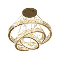 Lustre LED moderne et simple pour salon, salle à manger, hôtel, luminaire suspendu de luxe en cristal K9 rond pour intérieur