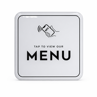Mini-étiquette grise en époxy RFID pour menu, commande sans contact, carte de menu intelligente NFC, autocollant de menu de table de restaurant 13,56 MHz, touchez pour consulter le menu