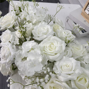 Guirlande de fleurs artificielles pour arche de mariage, décoration de scène, cadre de porte, chemin de fleurs en roses blanches - Product Image 4