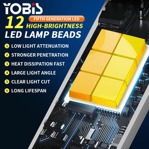 योबिस 3000 के पीले नेतृत्व वाला हेडलाइट प्रीमियम 4300k 6000k सफेद 3 रंग h1 h4 h7 एलईडी बल्ब 200w हाई कम बीम 9005 कार हेडलाइट - Product Image 3