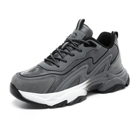 Chaussures de marche décontractées pour hommes en cuir microfibre, semelle intermédiaire en EVA, semelle extérieure en PU TPR, légères et confortables pour la marche toute l'année