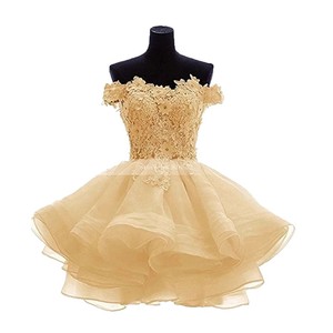 Bealegantom Purple Off Shoulder Tulle Bridesmaid Dress A Line Floral <b>Lace</b> Short Evening Gown For Women - Product Image 5