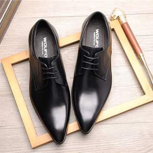 Zapatos Formales de Negocios para Hombre, de Piel Vacuna de Primera Calidad, con Cordones, Punta Redonda, Estilo Coreano, Nueva Colección Primavera Verano Otoño - Product Image 2