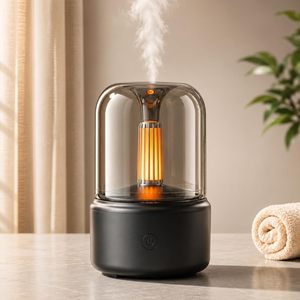 Diffuseur d'arômes à flamme de verre personnalisé en usine, humidificateur ultrasonique d'huiles essentielles, vente directe - Product Image 1