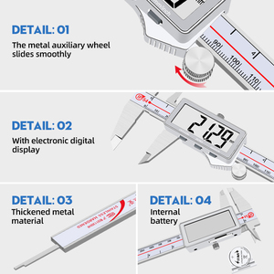 Calibro digitale in acciaio inox ad alta precisione misura 0.01mm per diametri interni ed esterni grande schermo nonio pinze - Product Image 3