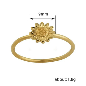 Anello Girasole per Donne, Stile Artistico Fresco, Accessorio per Dito Indice - Product Image 5