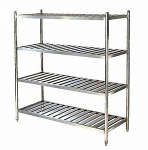 Venta directa de fábrica, estante de almacenamiento de cocina de acero inoxidable de cuatro capas, estantes apilables para un almacenamiento eficiente - Product Image 5