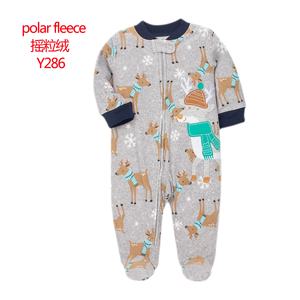 Mono con estampado de dibujos animados para niña recién nacida, ropa de invierno con <span class=keywords><strong>cremallera</strong></span>, forro <span class=keywords><strong>polar</strong></span>, <span class=keywords><strong>pijama</strong></span> - Product Image 2