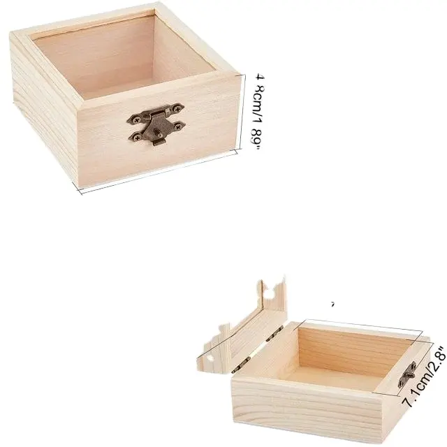 Деревянная коробка с раздвижной крышкой, необработанная деревянная коробка с сублимационной печатью 4x4