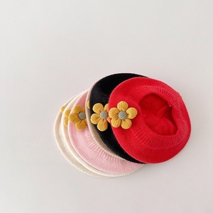 Ensemble <span class=keywords><strong>bonnet</strong></span> et chaussettes mignons pour bébés filles printemps-automne, motif floral tricoté, idéal pour les occasions décontractées - Product Image 2