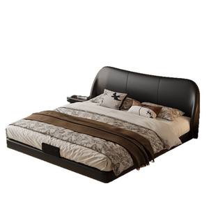 Letto Sospeso Moderno a Forma di Petalo in Legno Massello con Striscia Luminosa a Induzione, Spazio di Archiviazione <span class=keywords><strong>Salvaspazio</strong></span>, Sicurezza Completa, Camera da Letto Principale di Alta Gamma - Product Image 2