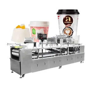 OCEAN Water Holy Gelato Automatic Cup Form Coffee Package Fill and Seal Line Machine 4 Rotor