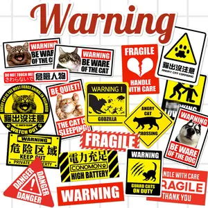 18PCS Large size 12cm Be ware of dog sign Beware animals warning sticker