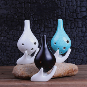 Ocarina en céramique Alto C à 6 trous, instrument ethnique traditionnel, résonance claire, pour l'éveil musical des débutants - Product Image 2