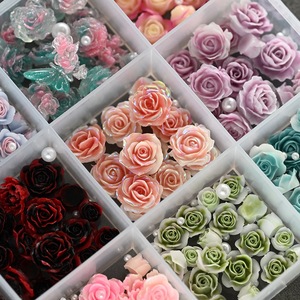 12 grilles de décorations pour ongles en forme de fleurs de camélia et de rose 3D, en résine, perles de gelée, <span class=keywords><strong>strass</strong></span> de luxe, pour <span class=keywords><strong>manucure</strong></span> bonbon - Product Image 6