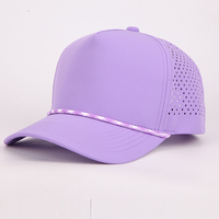 Casquette de baseball perforée à 5 panneaux, séchage rapide, imperméable, avec logo personnalisé, découpe laser, haute performance, pour le golf et le baseball
