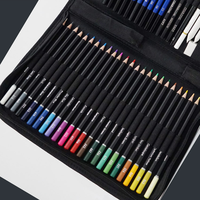 Ensemble de crayons à dessin professionnels en bois, mine noire, sac en toile, fournitures artistiques, kit multi-outils portable pour artistes, logo personnalisé