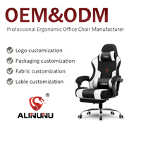 Chaise de jeu ALINUNU personnalisée avec blocs de couleur, repose-pieds et soutien lombaire, chaise d'ordinateur avec rotation à 360° °   Chaise de jeu rotative