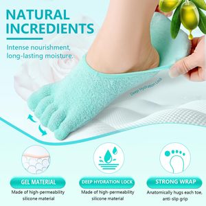 5 ngón chân giữ ẩm Silicone gel vớ làm mát Gel vớ Gel chăm sóc bàn chân Grip năm Vớ ngón chân - Product Image 5