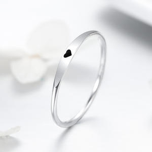Hot Sale 925 Sterling Silber Simple Carve Herz Ehering Stapelbarer Versprechen Ring für ihre Größe 5-10 SCR468 - Product Image 4