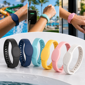 สายรัดข้อมือซิลิโคน NFC แบบกำหนดเองสำหรับโรงแรม สวนน้ำ ใช้สำหรับเข้าใช้บริการได้ง่ายและระบุตัวตนอย่างปลอดภัย - Product Image 2