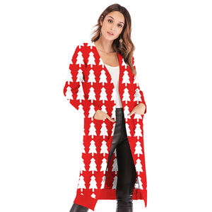 Maglione con LOGO personalizzato da <span class=keywords><strong>donna</strong></span> di natale con stampa <span class=keywords><strong>leopardata</strong></span> maglieria Casual a maniche lunghe maglione Cardigan invernale di natale - Product Image 6