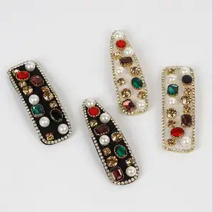 Korean vintage Crystal Barrettes Rhinestone Crystal pearl Hair Pins For Women Wedding Boho Cute Girls Gifts Hair Accessories