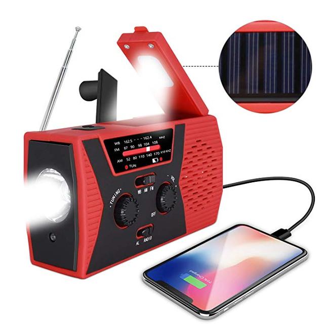 Solar Rechargeable Hand Crank Radio with Flashlight and Reading Lamp Portable Emerncy Power Bank Special for Japanese Market
