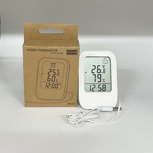 Manufacturer Wholesale <b>Digital</b> Thermometer <b>Hygrometer</b> Indoor Outdoor Temperature Humidity Monitor with Clock for Baby Room - Product Image 2