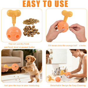 <span class=keywords><strong>Jouet</strong></span> interactif <span class=keywords><strong>pour</strong></span> chat et <span class=keywords><strong>chien</strong></span> en silicone avec poignée texturée, puzzle alimentaire, anti-ennui, balle à friandises détachable <span class=keywords><strong>pour</strong></span> <span class=keywords><strong>chien</strong></span> - Product Image 5