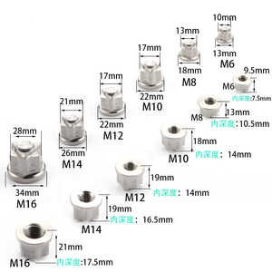 น็อตหกเหลี่ยมไทเทเนียมสำหรับรถจักรยานยนต์ Tmj M6/M8M12/M14M16 ผลิตจากโลหะผสมไทเทเนียม แบบปิด ผลิตด้วยเครื่อง CNC สำหรับยึดโช้คอัพ - Product Image 2