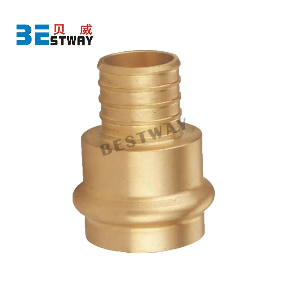 Bwva 1/2 "ถึง2" NPT แบบกด + ด้าย PEX ฟิตติ้งทองเหลืองตะกั่วฟรีกด