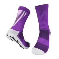 Chaussettes de sport unisexes mi-mollet antidérapantes avec grip en silicone pour football, soccer, basketball, cyclisme, respirantes et amorties, 10 couleurs – Vente en gros