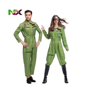 Costume d'<span class=keywords><strong>Halloween</strong></span> rétro <span class=keywords><strong>Top</strong></span> <span class=keywords><strong>Gun</strong></span> Maverick Flight Dress pour adulte, uniforme de pilote américain vert, groupe d'enfants - Product Image 1
