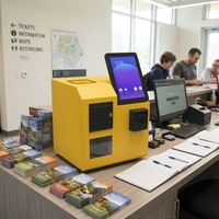 Kiosque de dépôt de monnaie et de billets à écran tactile haute vitesse JR-500 pour intérieur, SDK fluide basé sur Android pour la collecte de paiements des petites entreprises