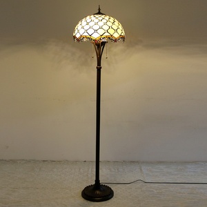 LongHuiJing Tiffany 63In Antique Bronze Bead Lampshade Stained Glass Floor Lamp with <b>Pull</b> Chain <b>Switch</b> - Product Image 4