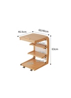 Table basse moderne convertible portable avec plateau en bois et structure en bois - Hauteur réglable, rangement pour chambre, salon, meubles de maison