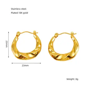 Europe And America Stainless Steel Earring 18k Gold Plated Stainless Steel Earrings Gold Plated Earrings Wholesale