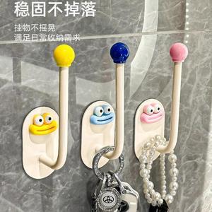 Dopamine Adhesive Hook Hair Tie Storage Jewelry Rack Removable Wall Mount Bathroom Organizer Mixed Colors One Smiley Face Hook - Product Image 4