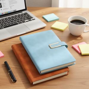 Carnet de notes A5 en similicuir PU gaufré avec reliure spirale et logo personnalisé - Livraison rapide, option cadeau - Product Image 3