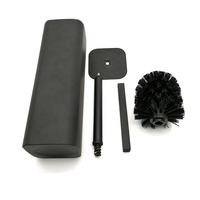 Support de brosse WC carré en acier inoxydable noir mat, ensemble moderne, durable et écologique pour hôtel