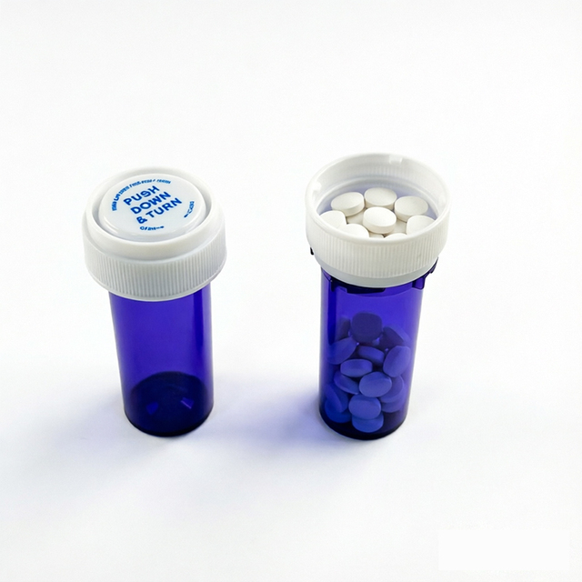 8DR 13DR 16DR Empty Container Dual Use Bottle Pill Bottle Plastic Medicine Vials Bottle with CR Caps for Capsule Packaging