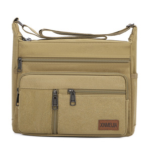 Vintage Canvas Tactical Messenger <b>Bag</b> for <b>Men</b> Fashionable Waterproof Crossbody <b>Bag</b> with Lock Letter Decoration - Product Image 4