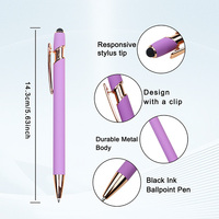 BECOL Vente en Gros Stylo Stylus Haut de Gamme à Ornements Or Rose, Stylo Bille Métallique Multicolore avec Logo Personnalisé, Stylo d'Affaires pour Écran Tactile