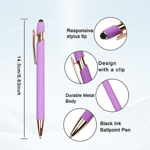 BECOL, venta al por mayor, bolígrafo Stylus con adornos de oro rosa de gama alta, bolígrafo de Metal con logotipo personalizado multicolor, bolígrafo de negocios para pantalla táctil - Product Image 3