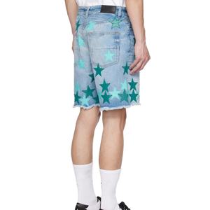 Pantalones Cortos de Mezclilla para Hombre, Cinco Bolsillos, con Logotipo de Estrella Bordado, Estilo Desgastado, Sin Elástico, Personalizados, Gran Venta - Product Image 3