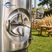 Cuve de Fermentation Conique Tonsen 500L en Acier Inoxydable SUS304, 60-70 Degrés, Double Zone, Enveloppe à Cavités pour Brasserie Commerciale